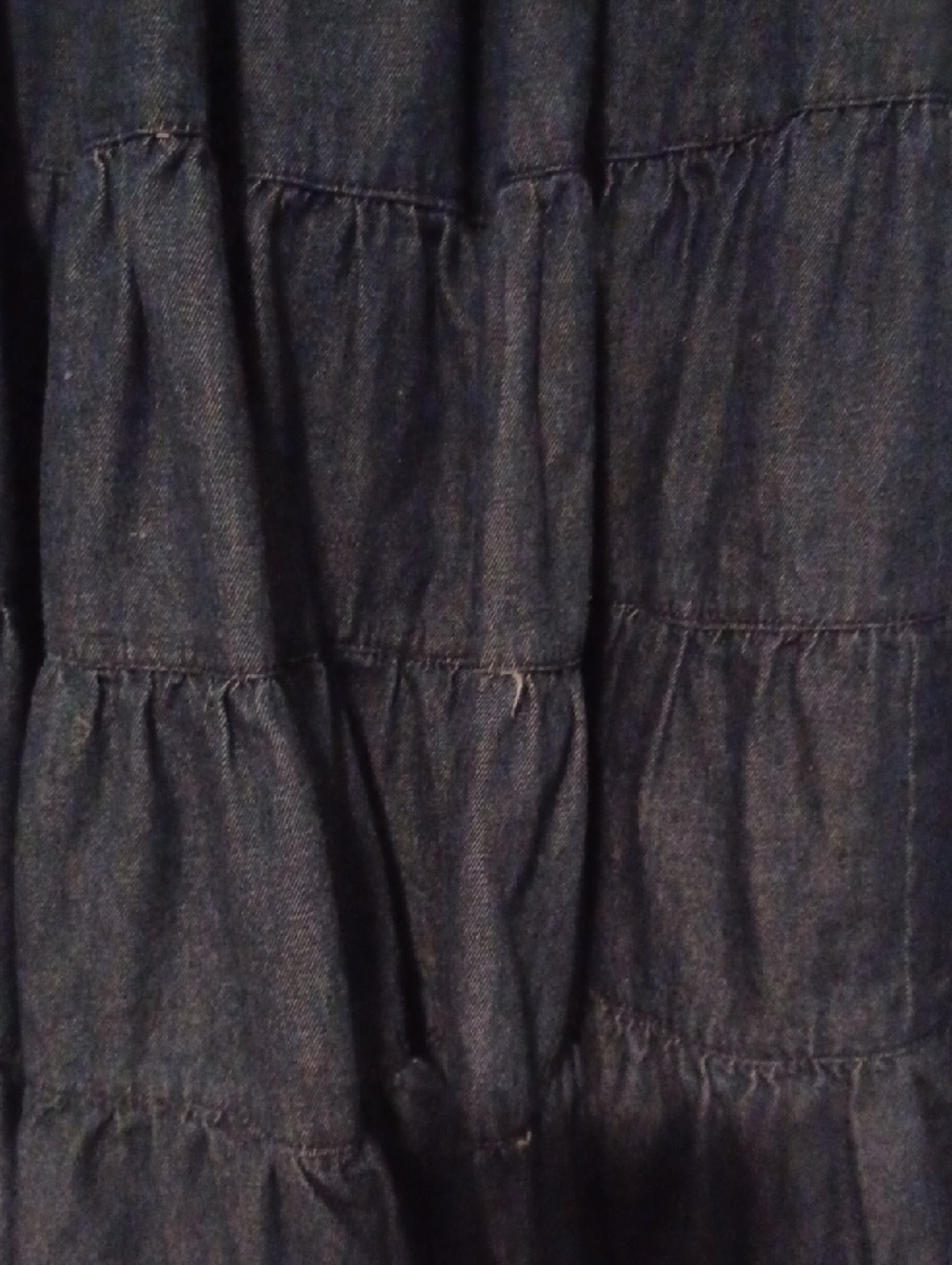 << Freestyle Blue Tiered Maxi Skirt with Embroidered Waistband Women's Size M - Picture 4 of 8